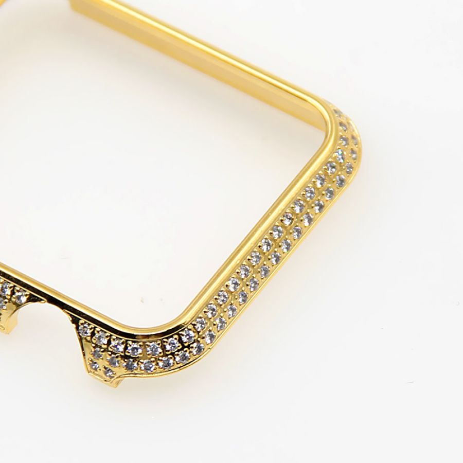 Luxury shiny silver/gold for apple watch diamond bezel case